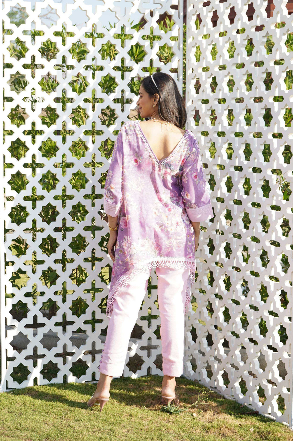 Daphne Kaftan Top - Lilac - Monk & Mei