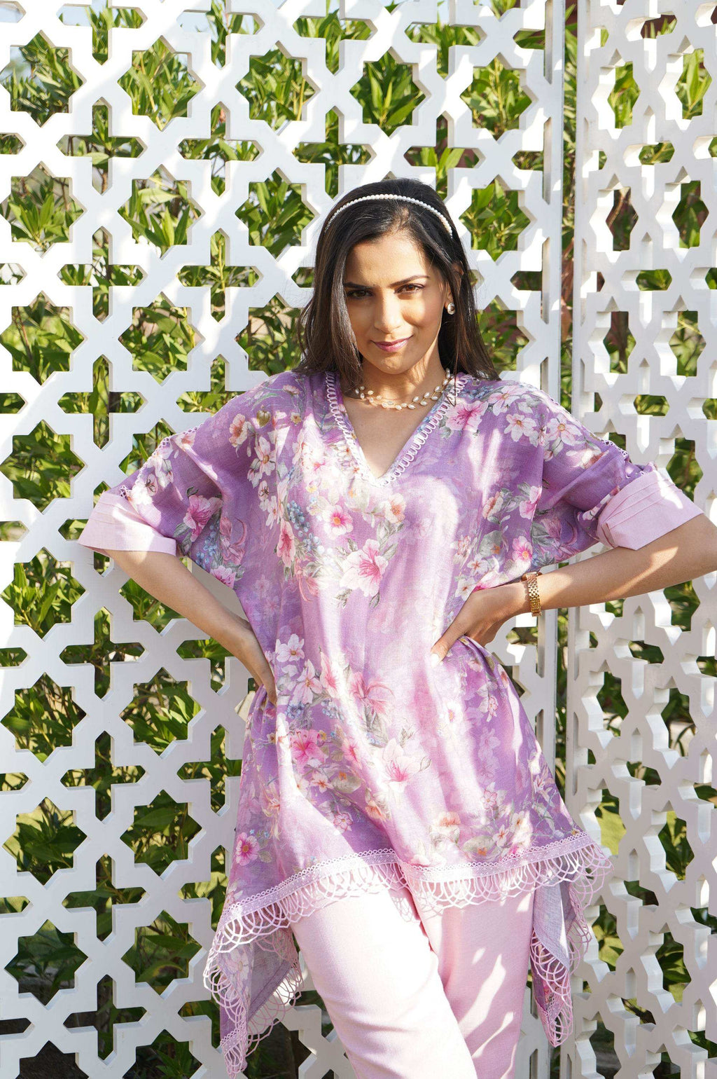 Daphne Kaftan Top - Lilac - Monk & Mei