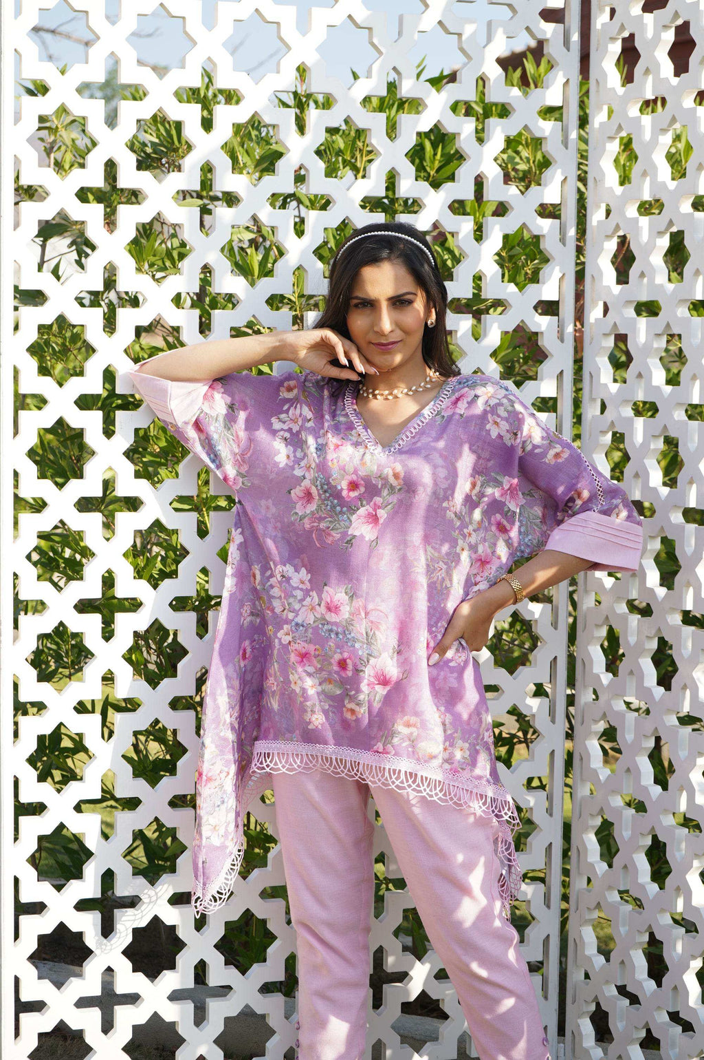 Daphne Kaftan Top - Lilac - Monk & Mei
