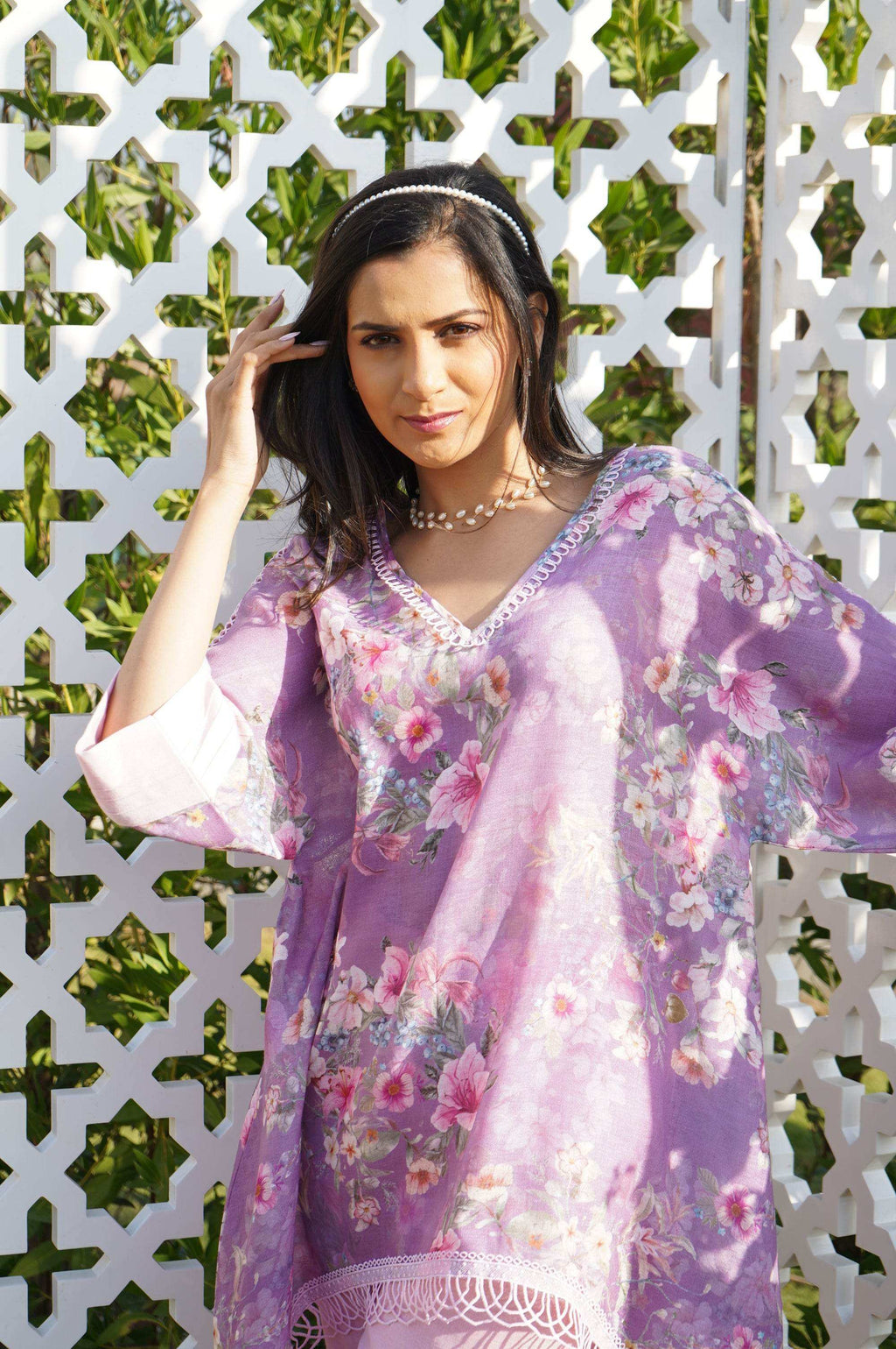 Daphne Kaftan Top - Lilac - Monk & Mei