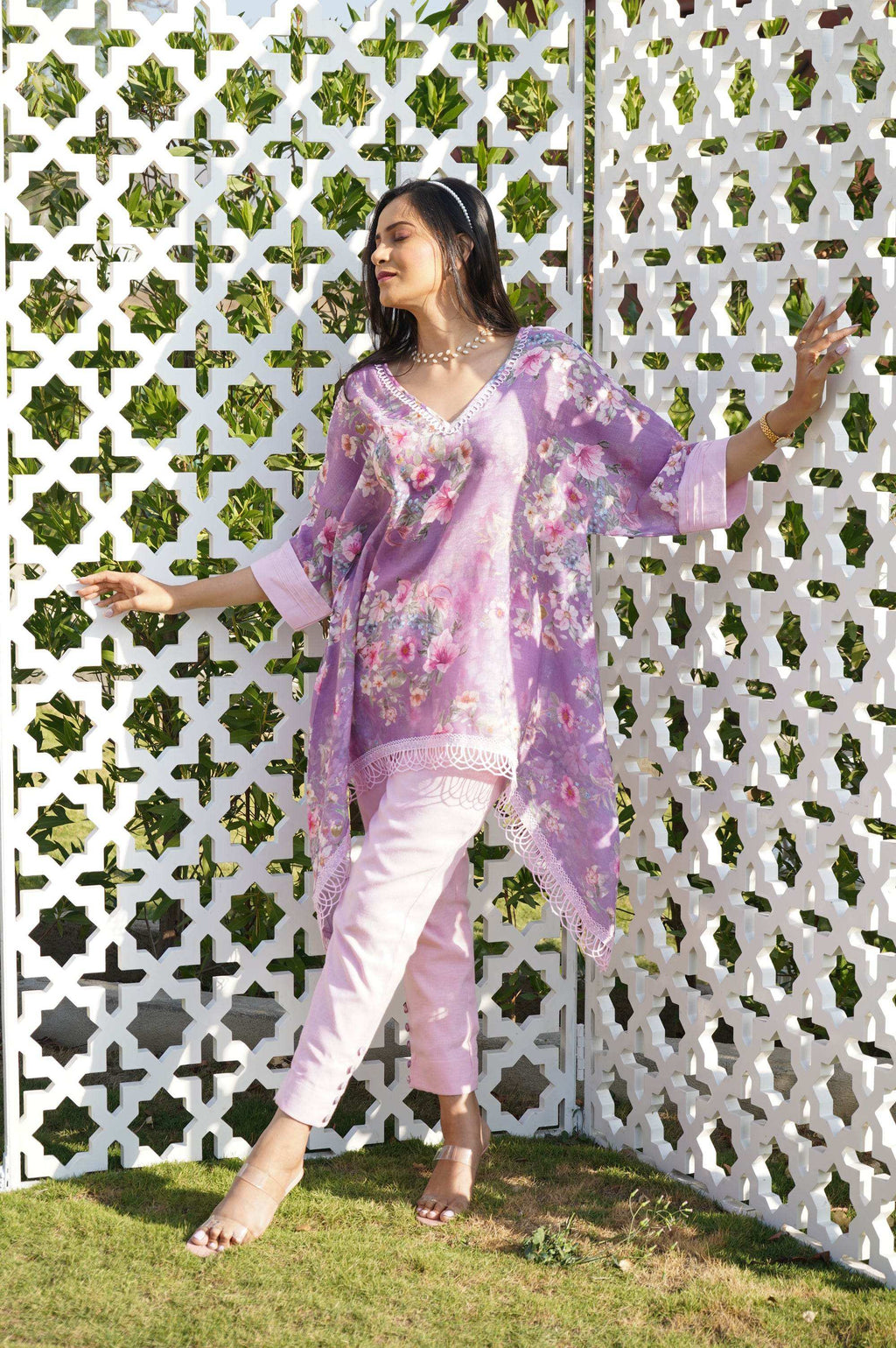 Daphne Kaftan Top - Lilac - Monk & Mei