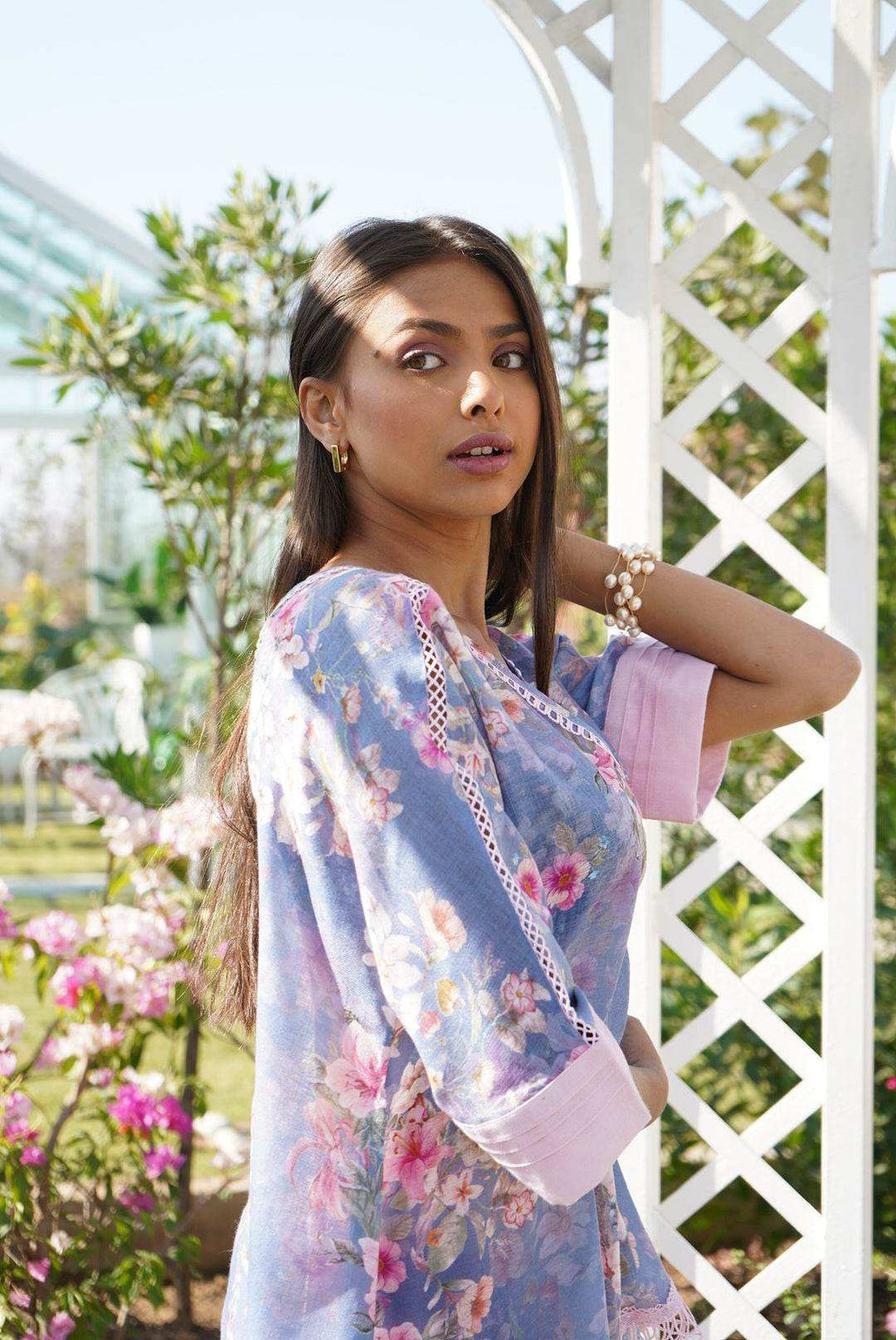 Daphne Kaftan Top - Blue - Monk & Mei