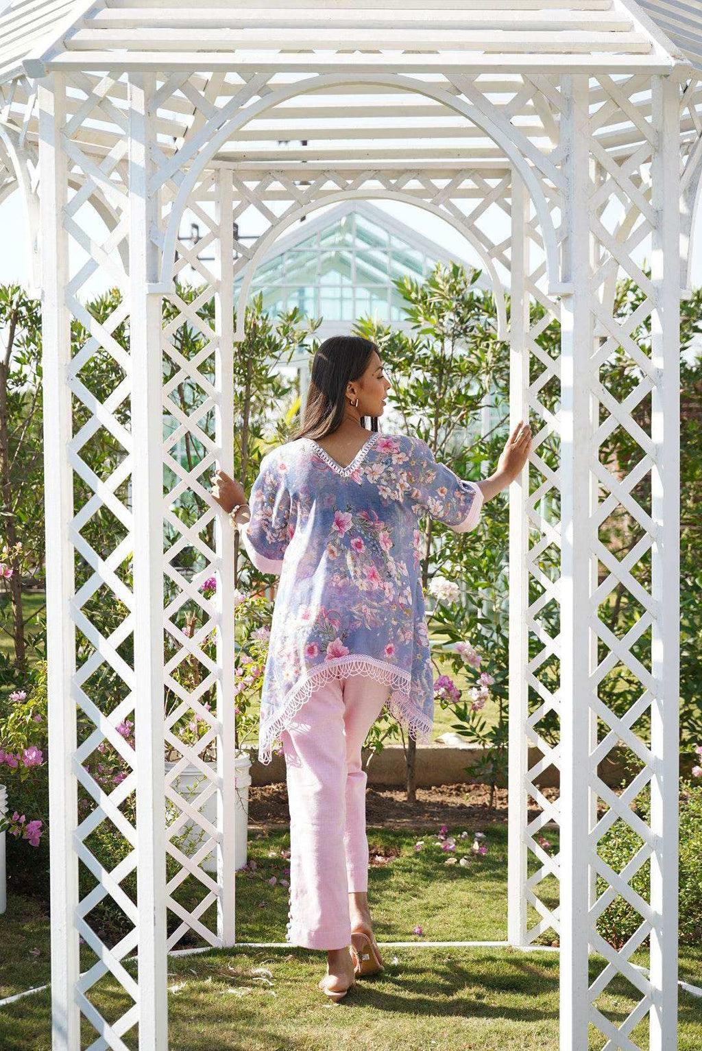 Daphne Kaftan Top - Blue - Monk & Mei