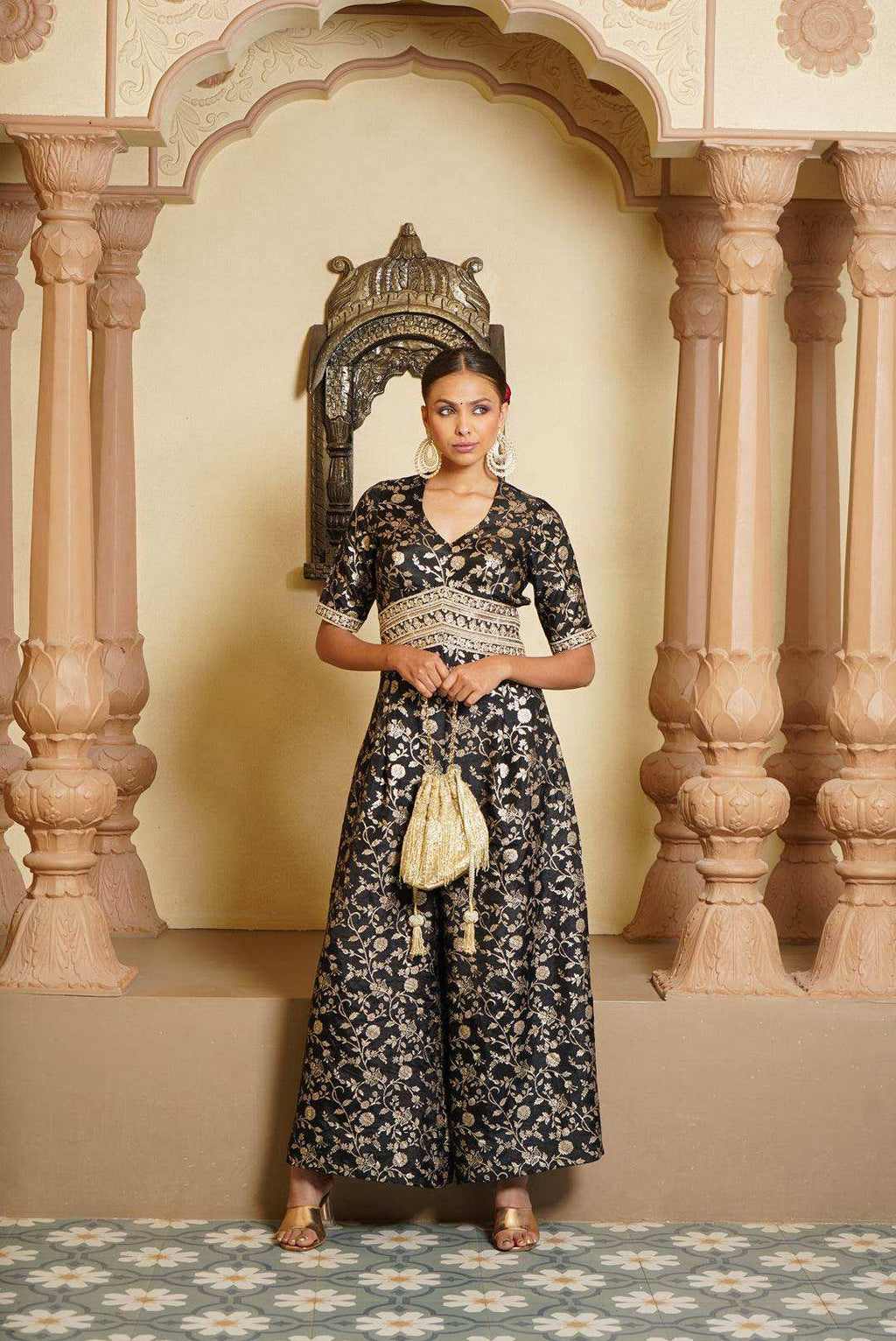 Tehzeeb Brocade Jumpsuit - Monk & Mei