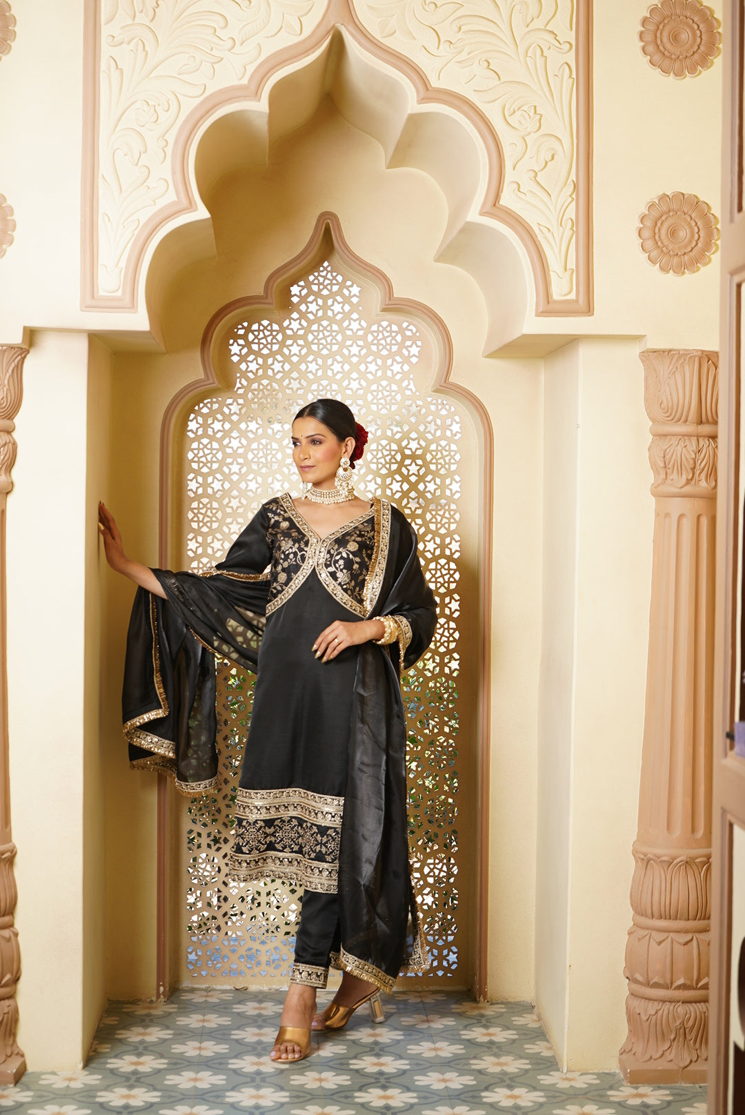 Ghazal Brocade Kurta, Sharara & Dupatta