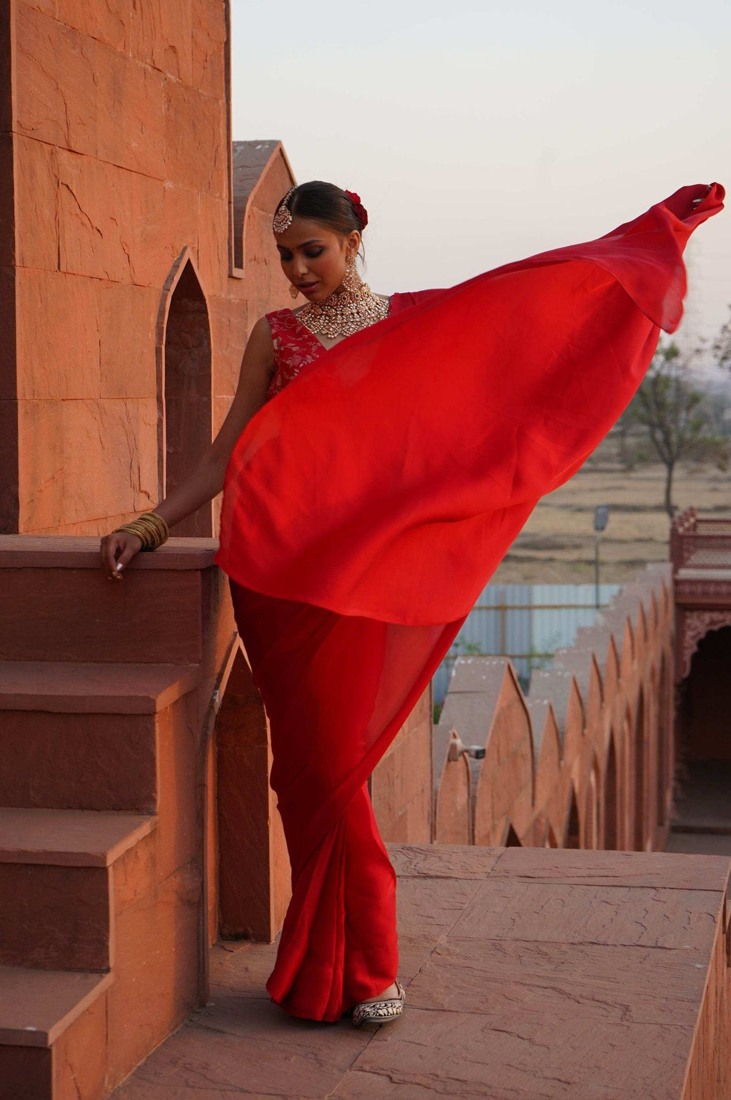 Ruhee Pre Draped Saree set - Monk & Mei