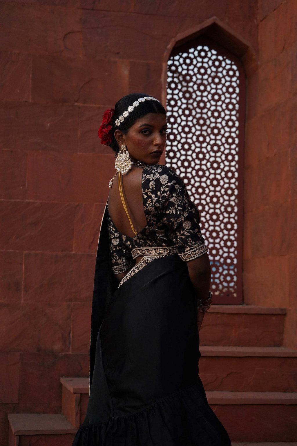 Uzma Pre Draped Saree set - Monk & Mei