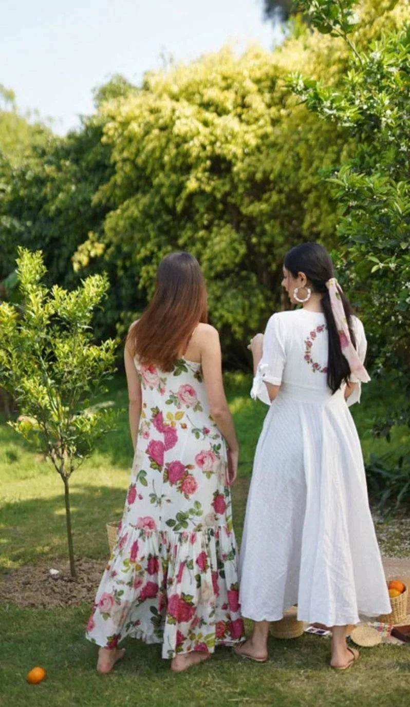 SAGA Slip Dress - White - Monk & Mei