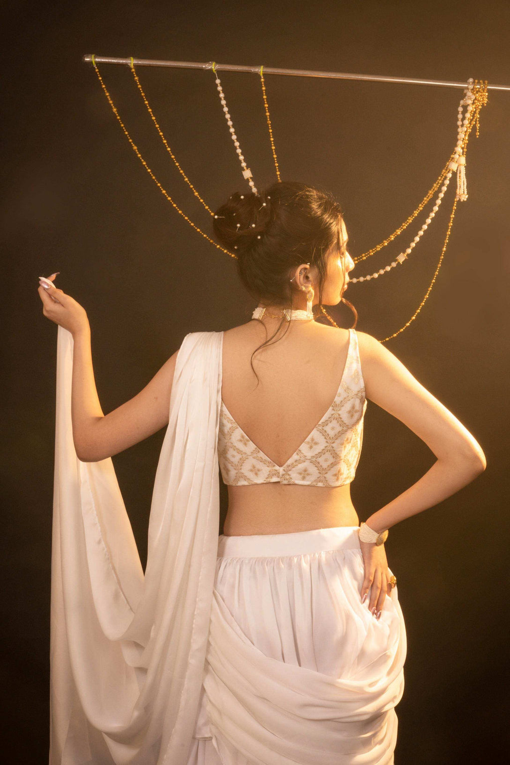 Mira Ruffle Saree Set - Monk & Mei