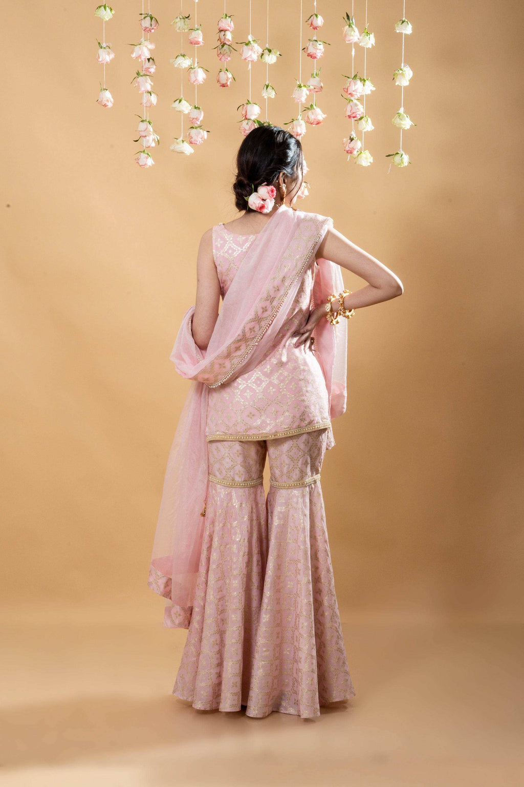 Vani - Kurta, Sharara & Dupatta Powder Pink - Monk & Mei