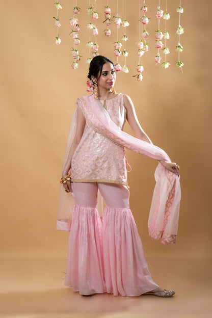 Heera - Kurta, Sharara & Dupatta Powder Pink