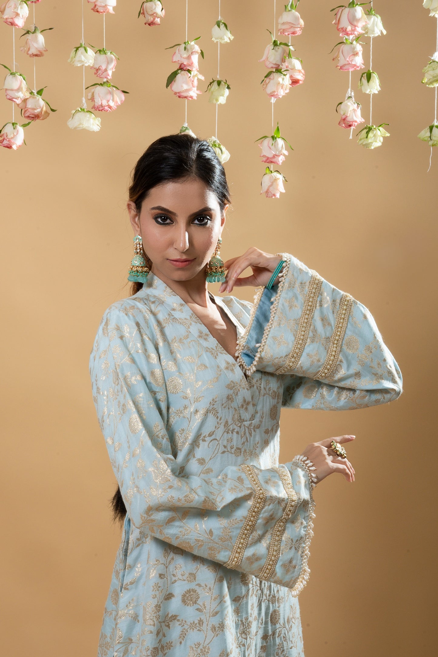 Meena Pakistani Kurta Set - Powder Blue