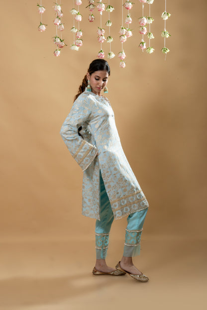 Meena Pakistani Kurta Set - Powder Blue