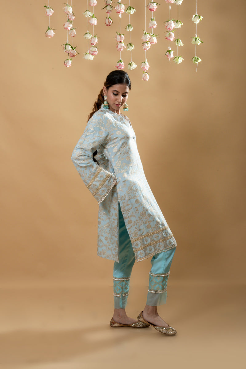 Meena Pakistani Kurta Set - Powder Blue