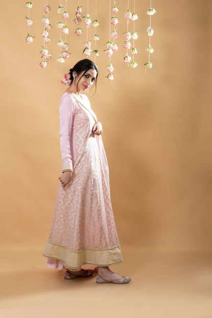 Satya - Angrakha Set - Blush Pink