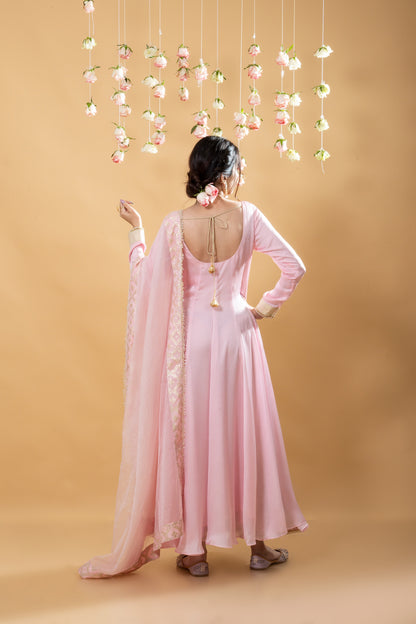 Satya - Angrakha Set - Blush Pink