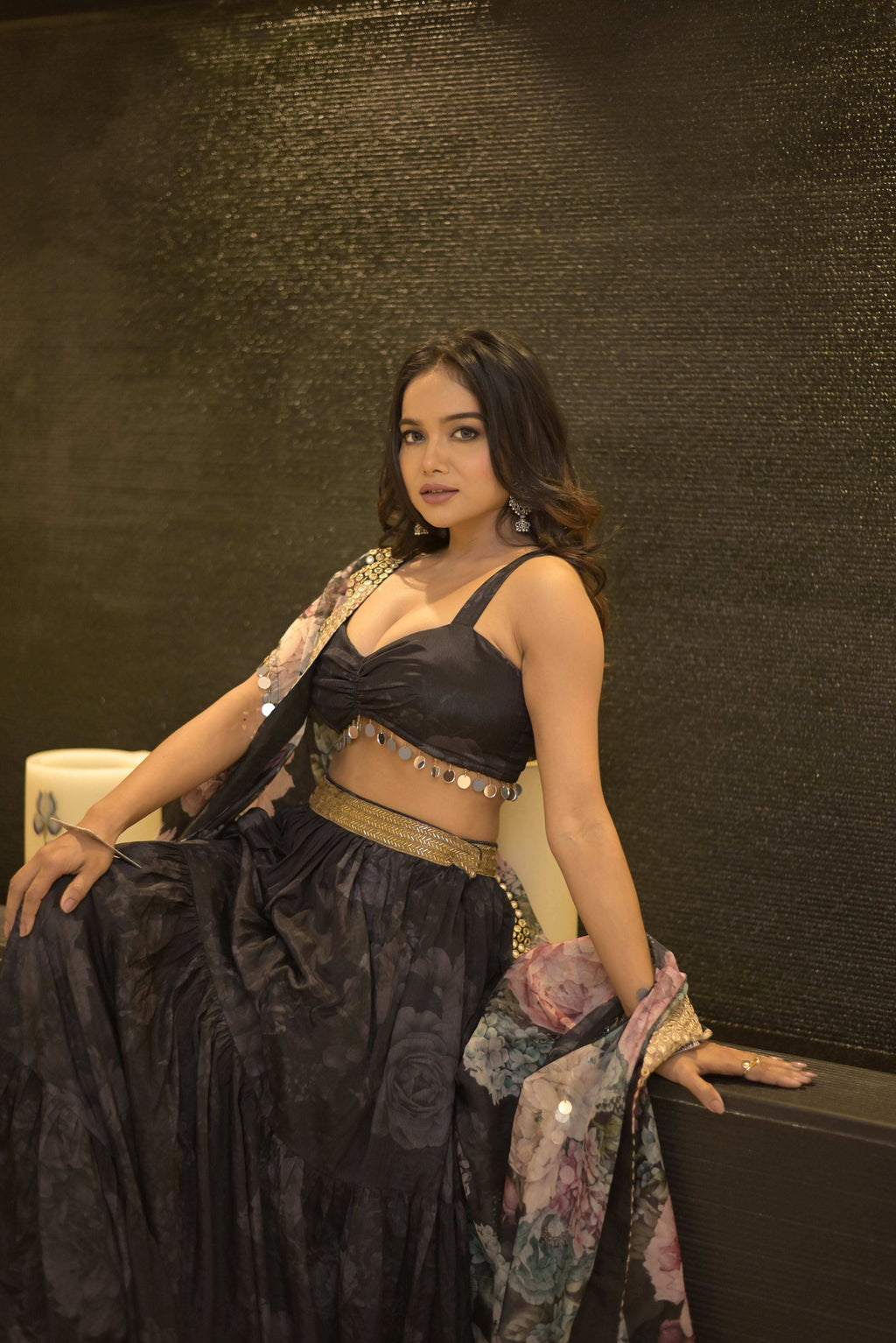 Aafia - Lehenga Set Black - Monk & Mei