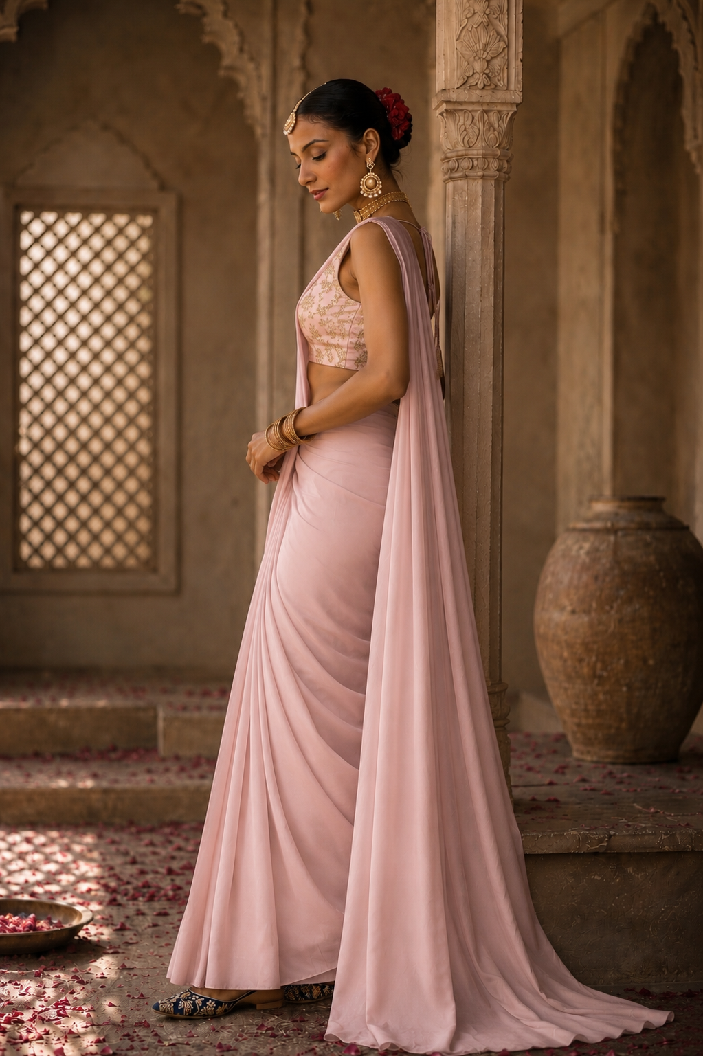 Ruhee pre draped saree set