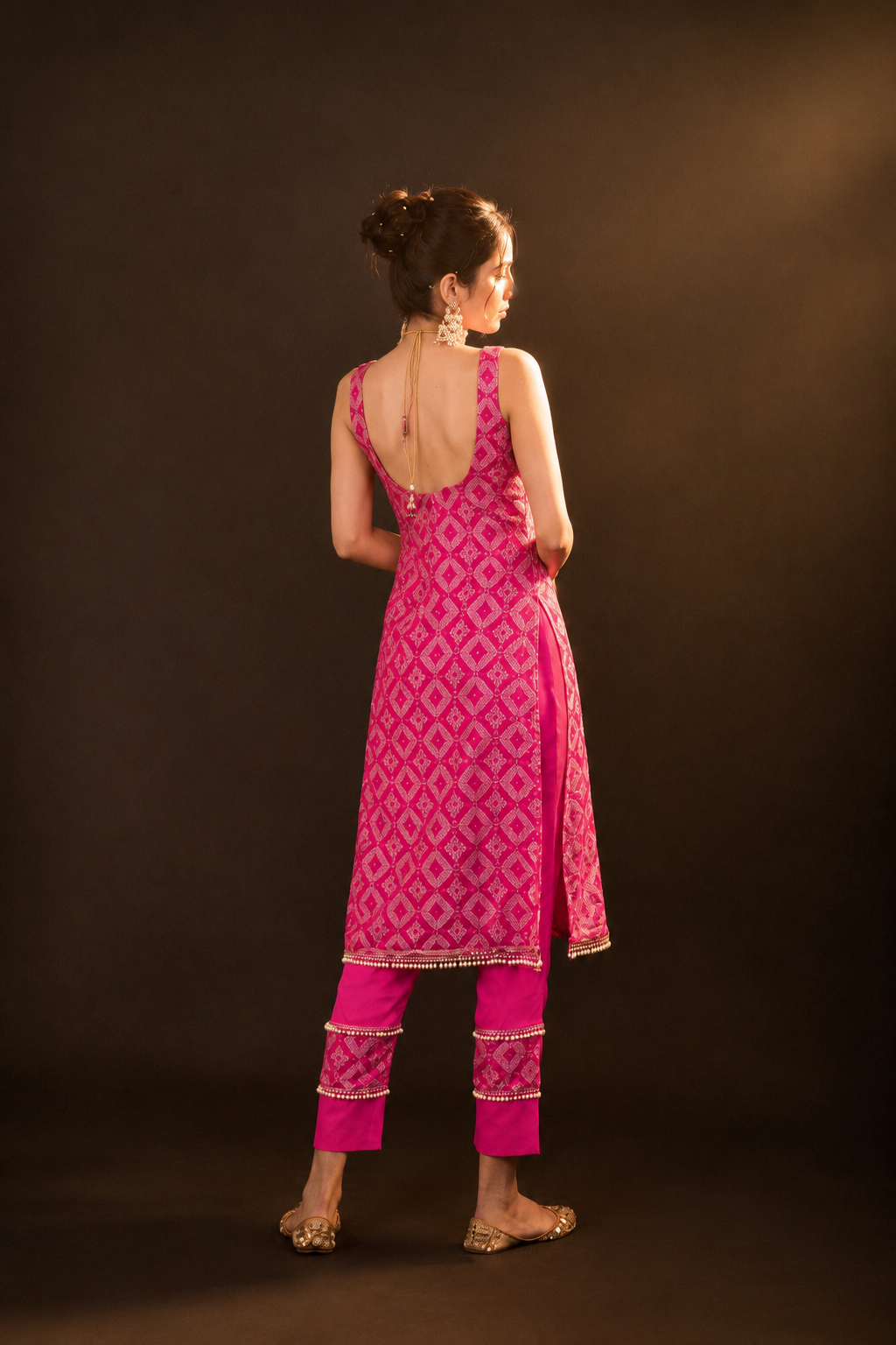 Eloise Orange Brocade Kurta Set
