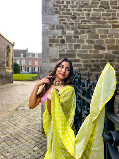 Issh Saree Sharara - Green - Monk & Mei