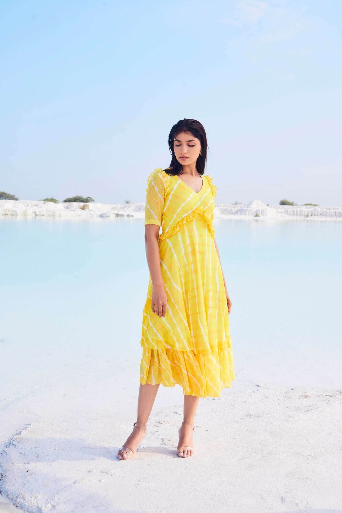 MIDAS Dress - Yellow - Monk & Mei