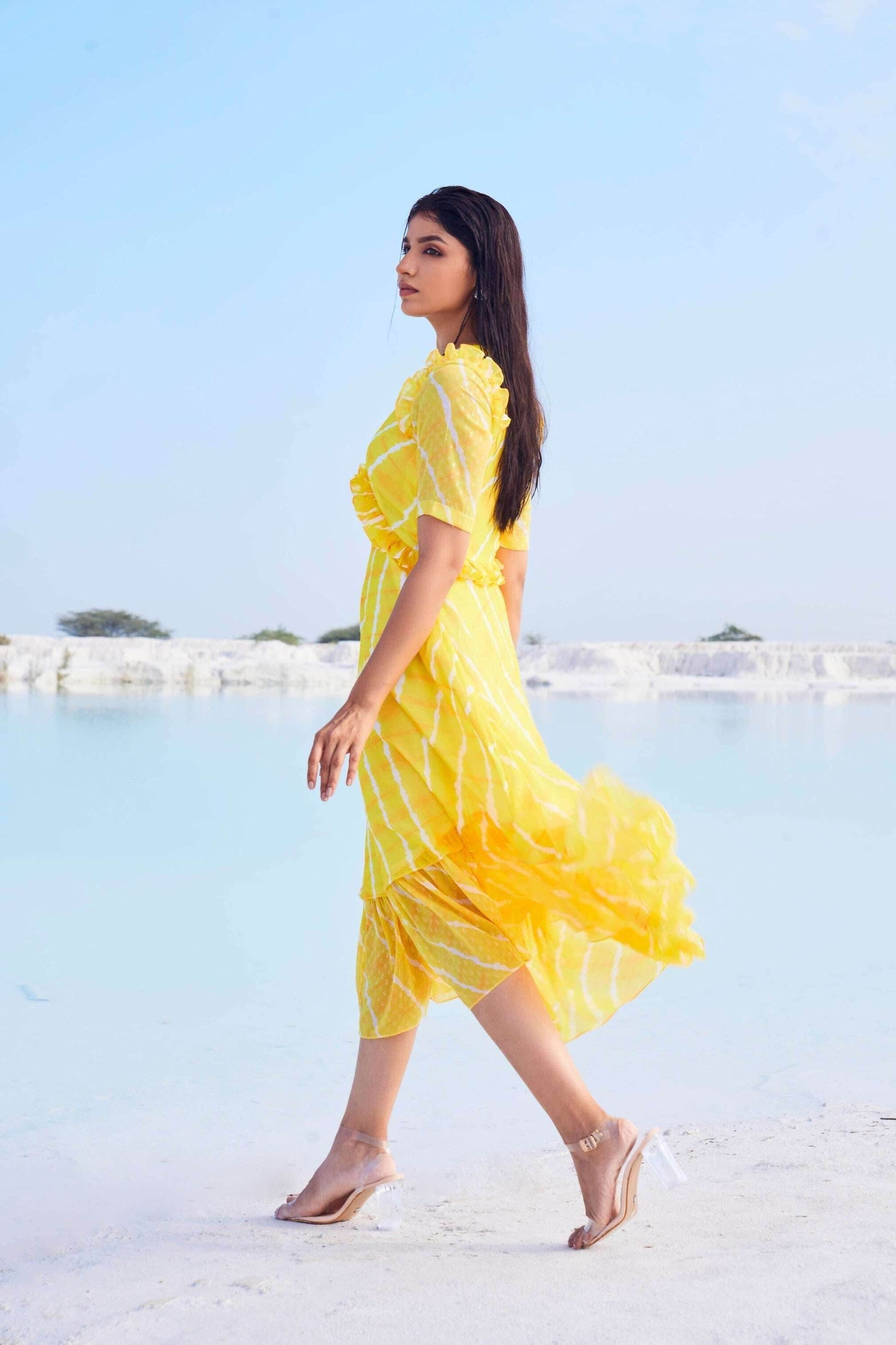 MIDAS Dress - Yellow - Monk & Mei