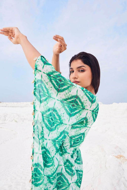 EVE KAFTAN WITH SLIP - Green - Monk & Mei