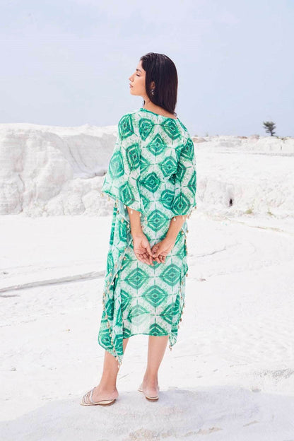 EVE KAFTAN WITH SLIP - Green - Monk & Mei