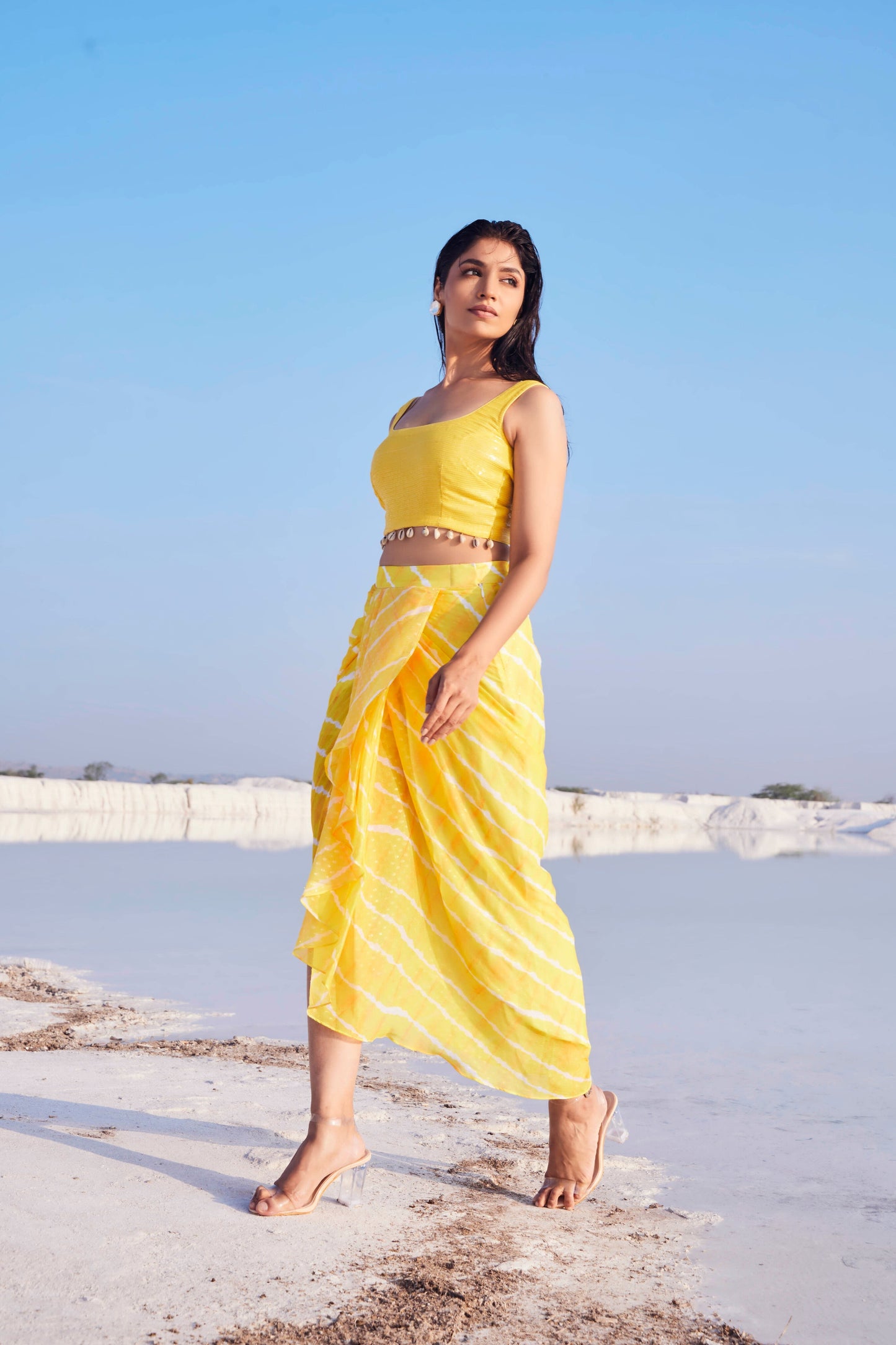 GLORIA DHOTI SKIRT- BLOUSE - Yellow