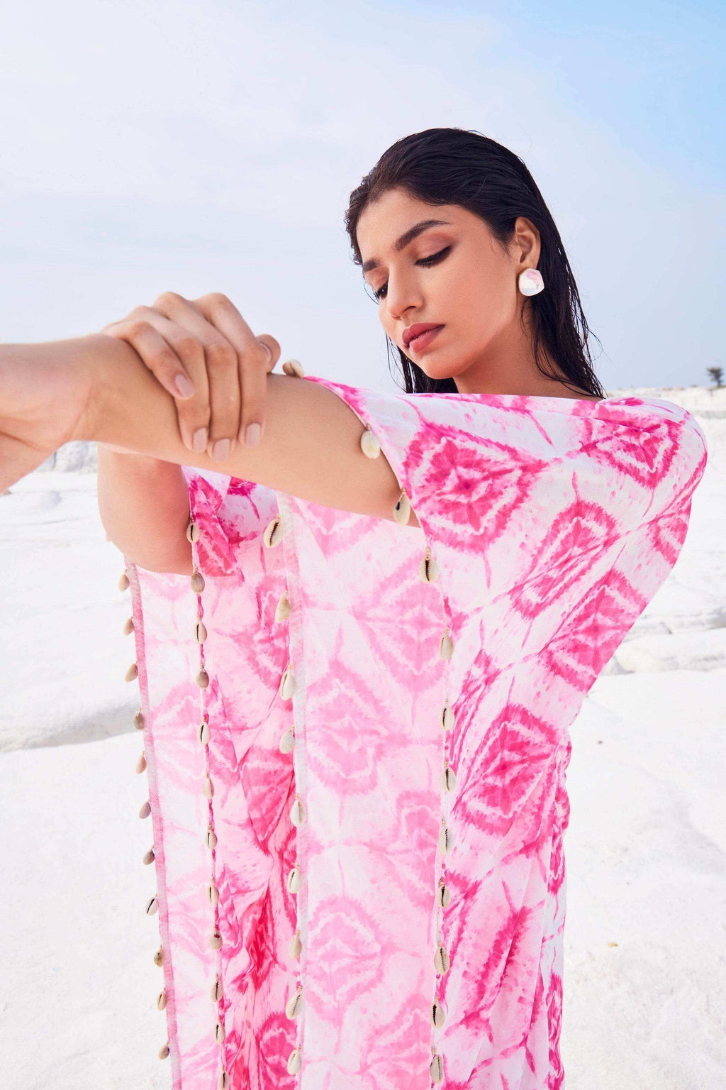 EVE KAFTAN WITH SLIP - Pink - Monk & Mei