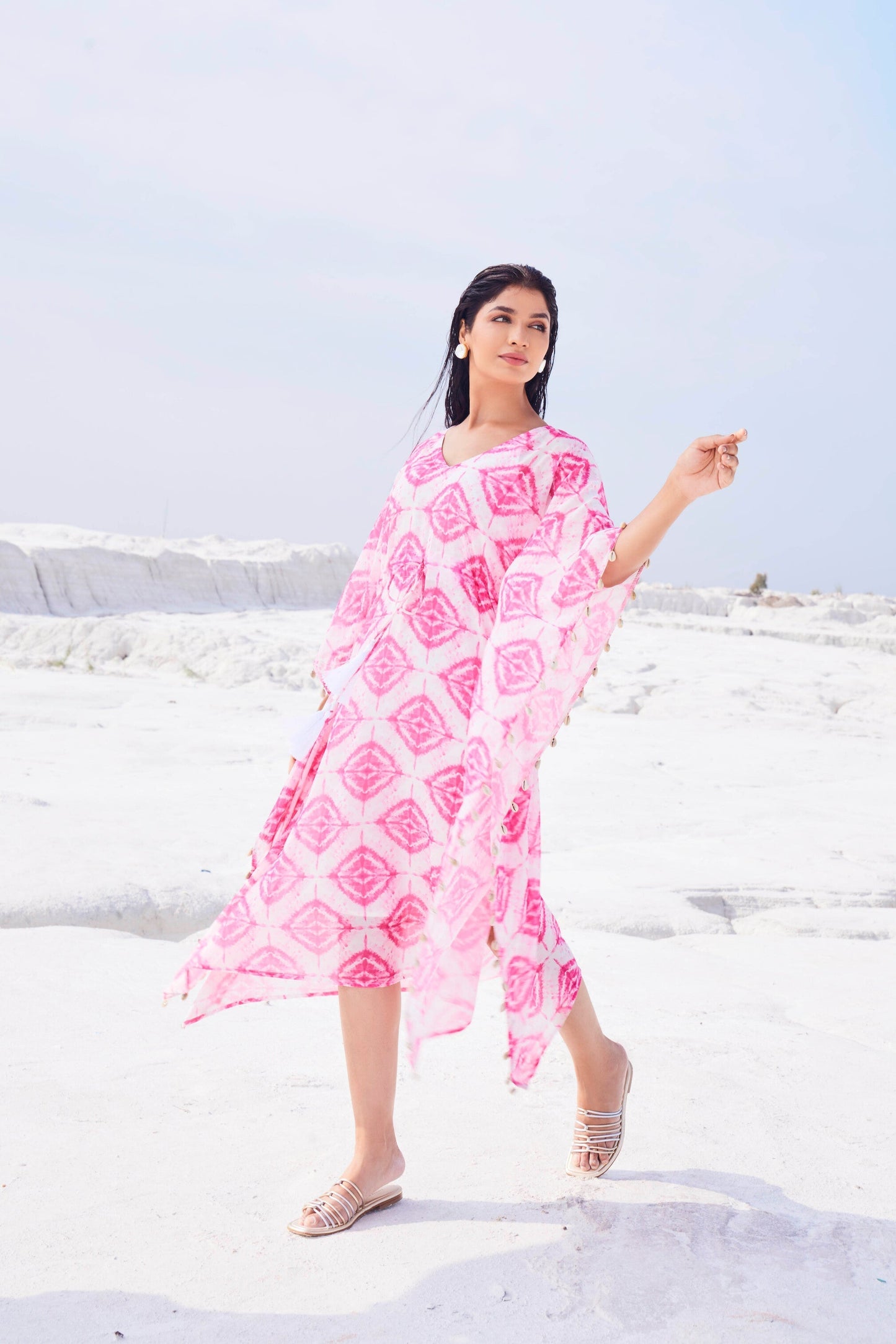 EVE KAFTAN WITH SLIP - Pink