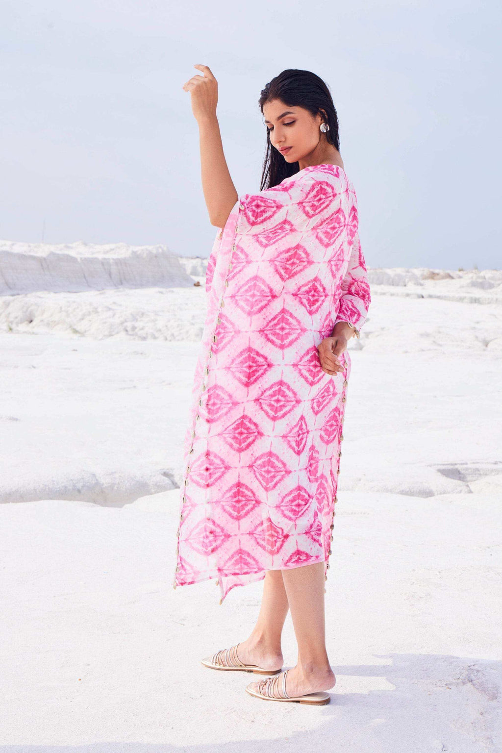 EVE KAFTAN WITH SLIP - Pink - Monk & Mei