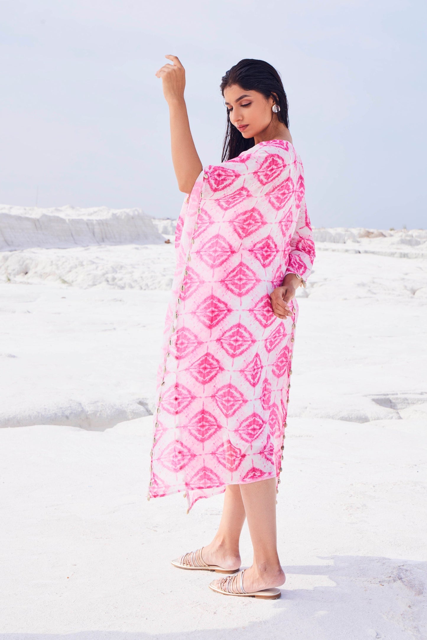 EVE KAFTAN WITH SLIP - Pink