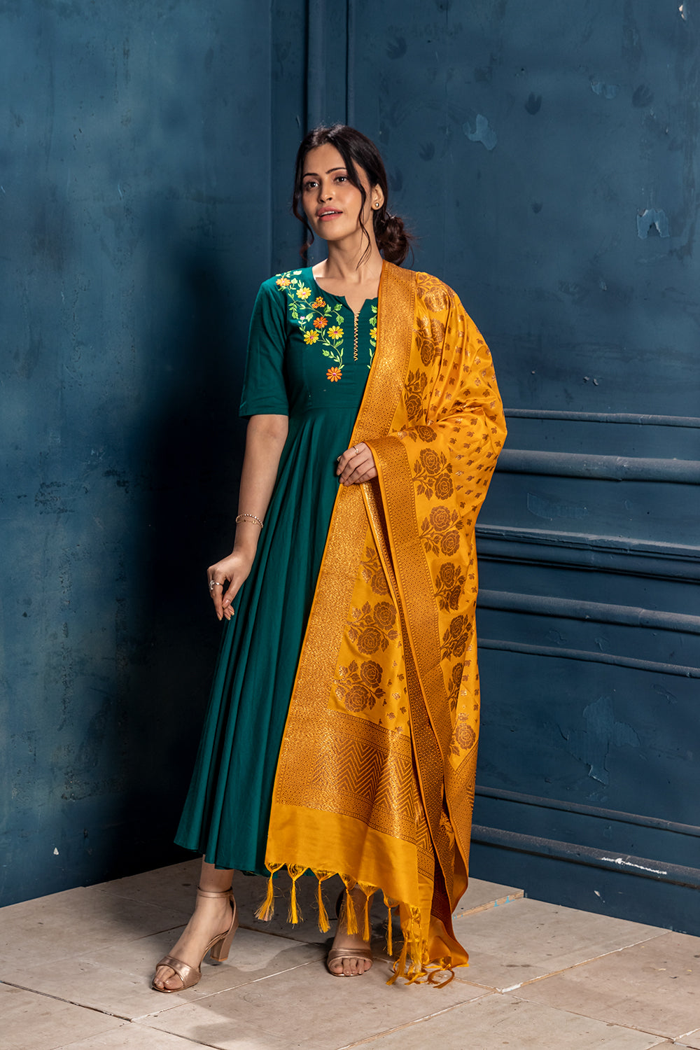 Brocade Benarasi Dupatta - Mustard Yellow