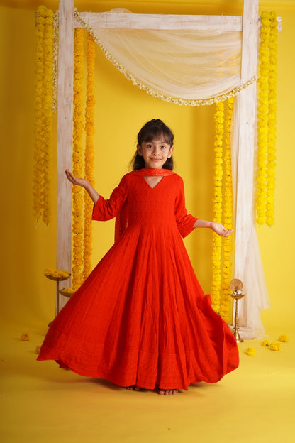 Falak Red - Anarkali and Dupatta set