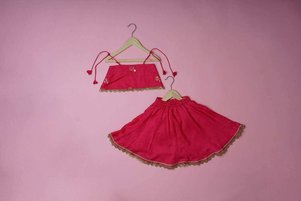 Kumudini Pink - Lehenga and Dupatta Set - Monk & Mei