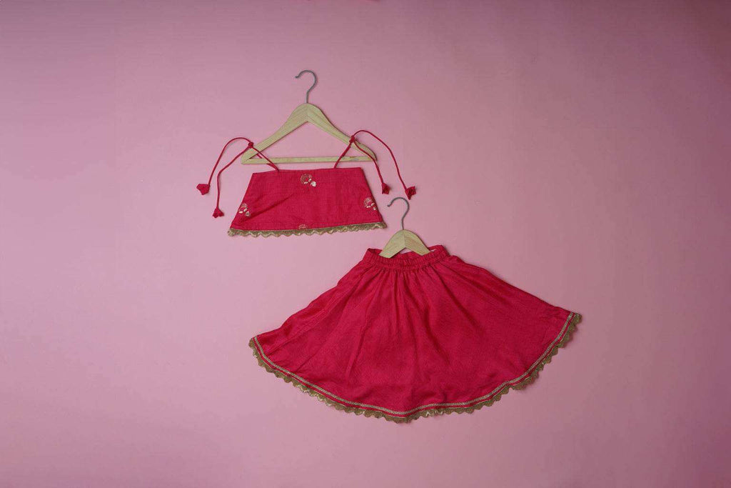 Kumudini Pink - Lehenga and Dupatta Set - Monk & Mei