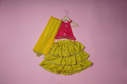 Elina Yellow - Lehenga and Dupatta Set