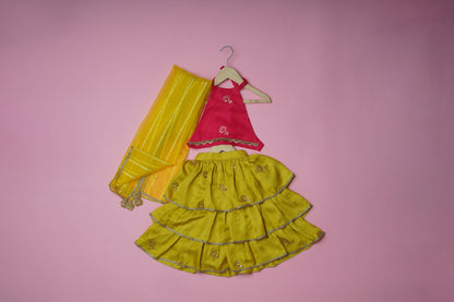 Elina Yellow - Lehenga and Dupatta Set