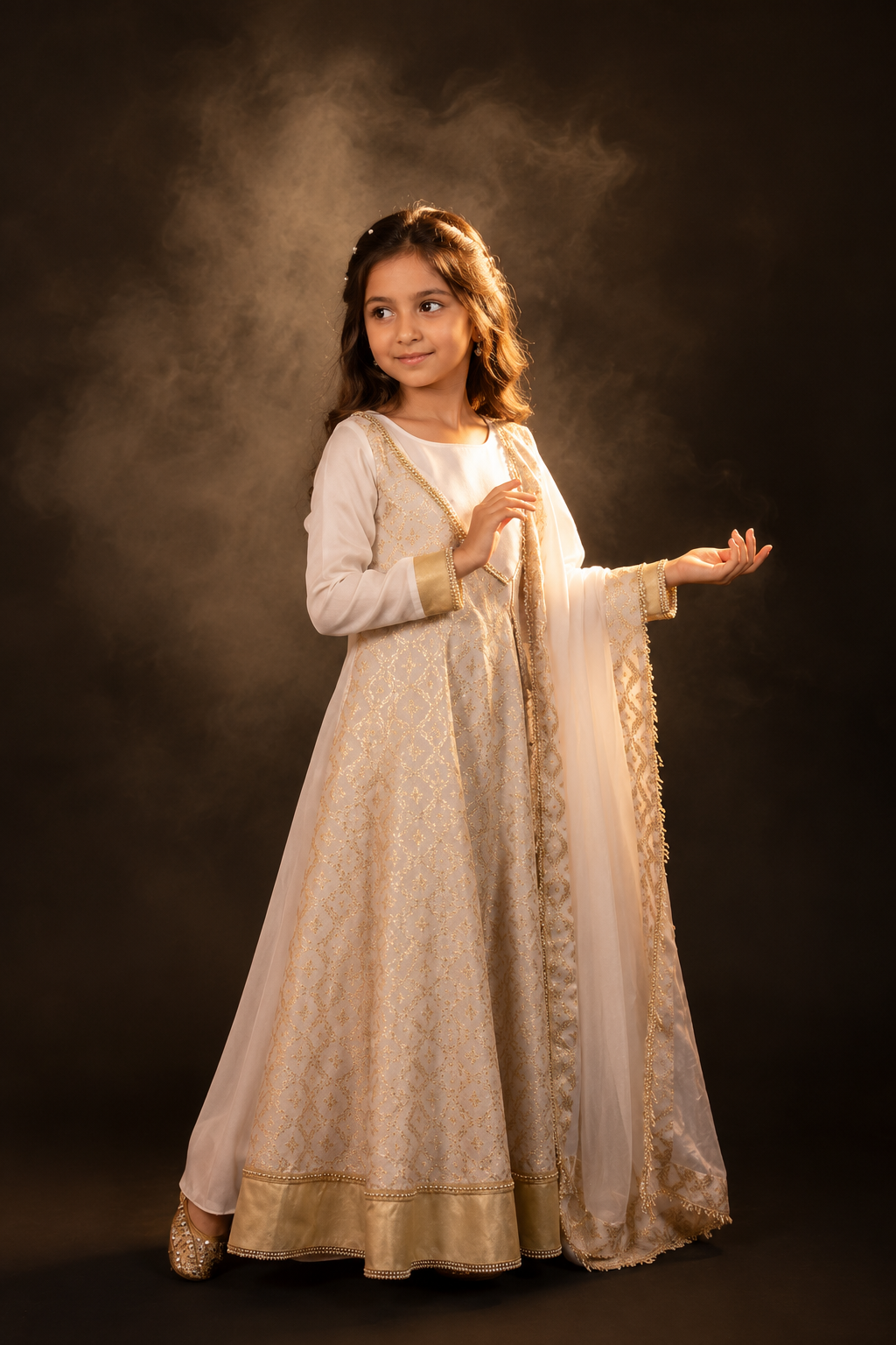 Macy Anarkali Kurta Set - White