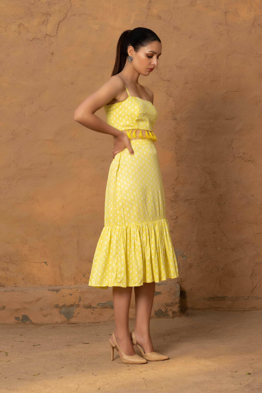 Geet Bustier-Skirt - Yellow - Monk & Mei