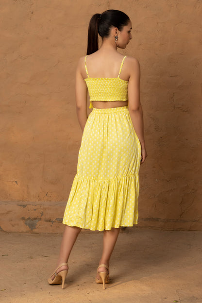 Geet Bustier-Skirt - Yellow