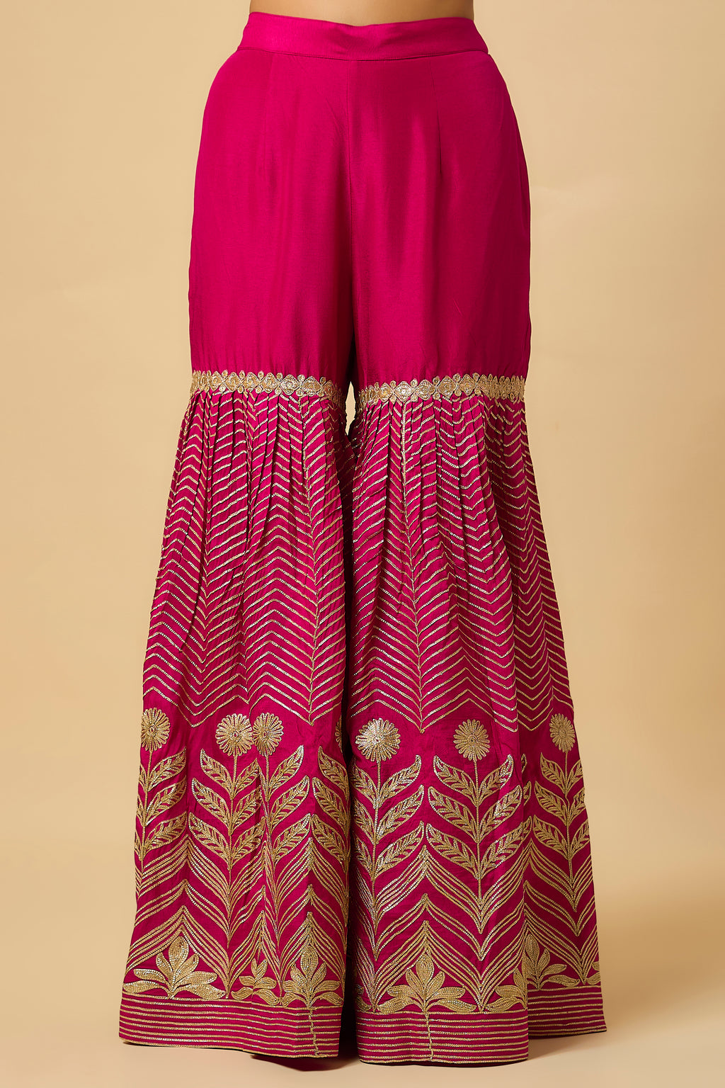 Zehnaseeb - Kurta, Pant and Dupatta - Fuschia Pink
