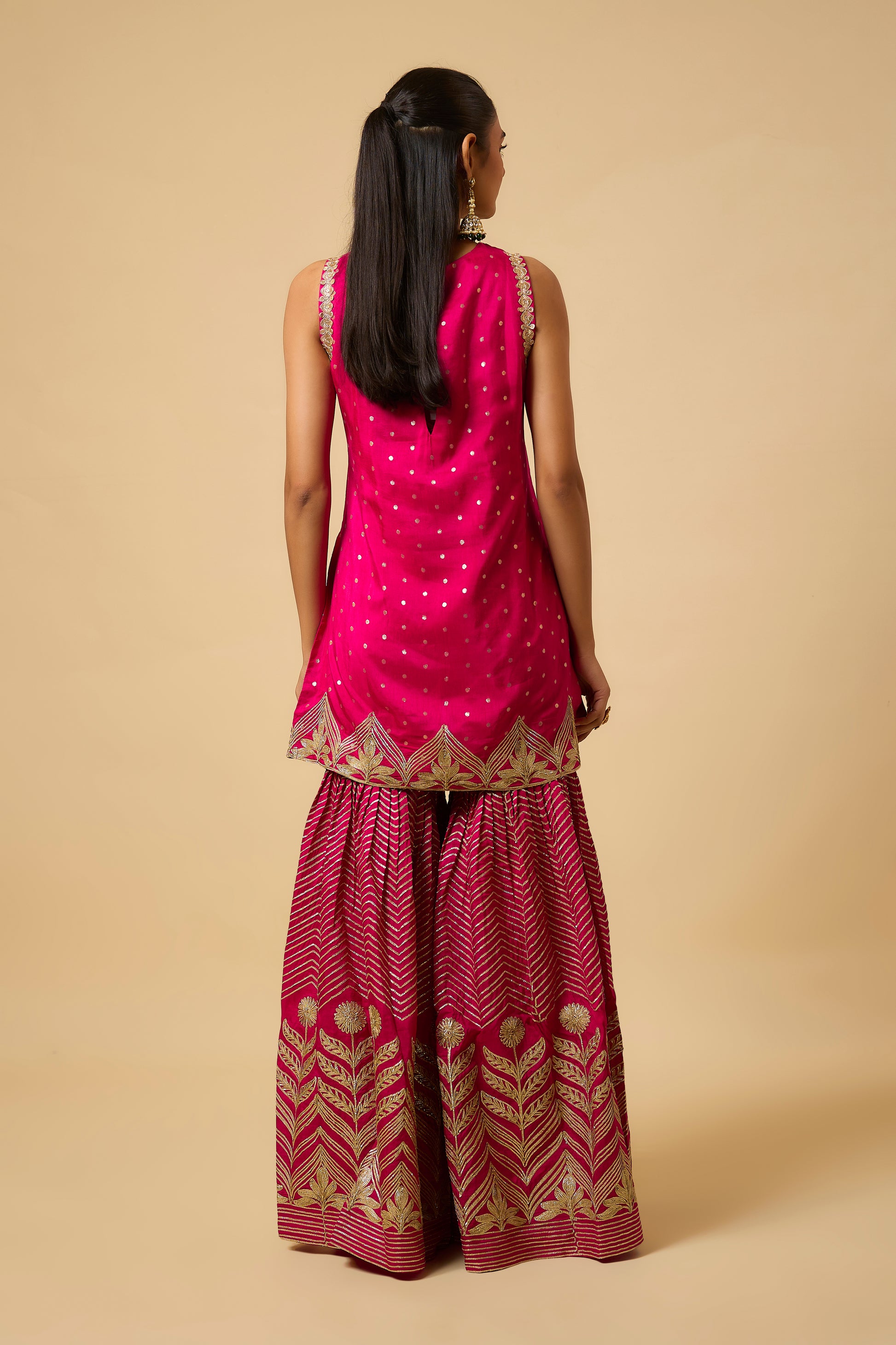Nooraniyah -Kurta, Pant and Dupatta - Fuschia Pink