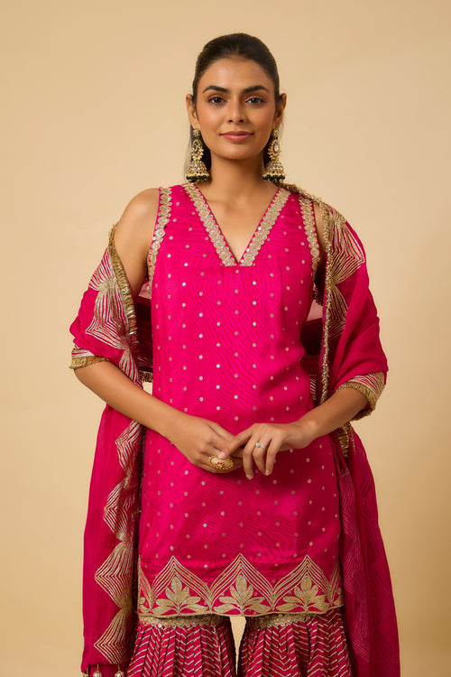 Bala - Kurta, Pant and Dupatta - Fuschia Pink