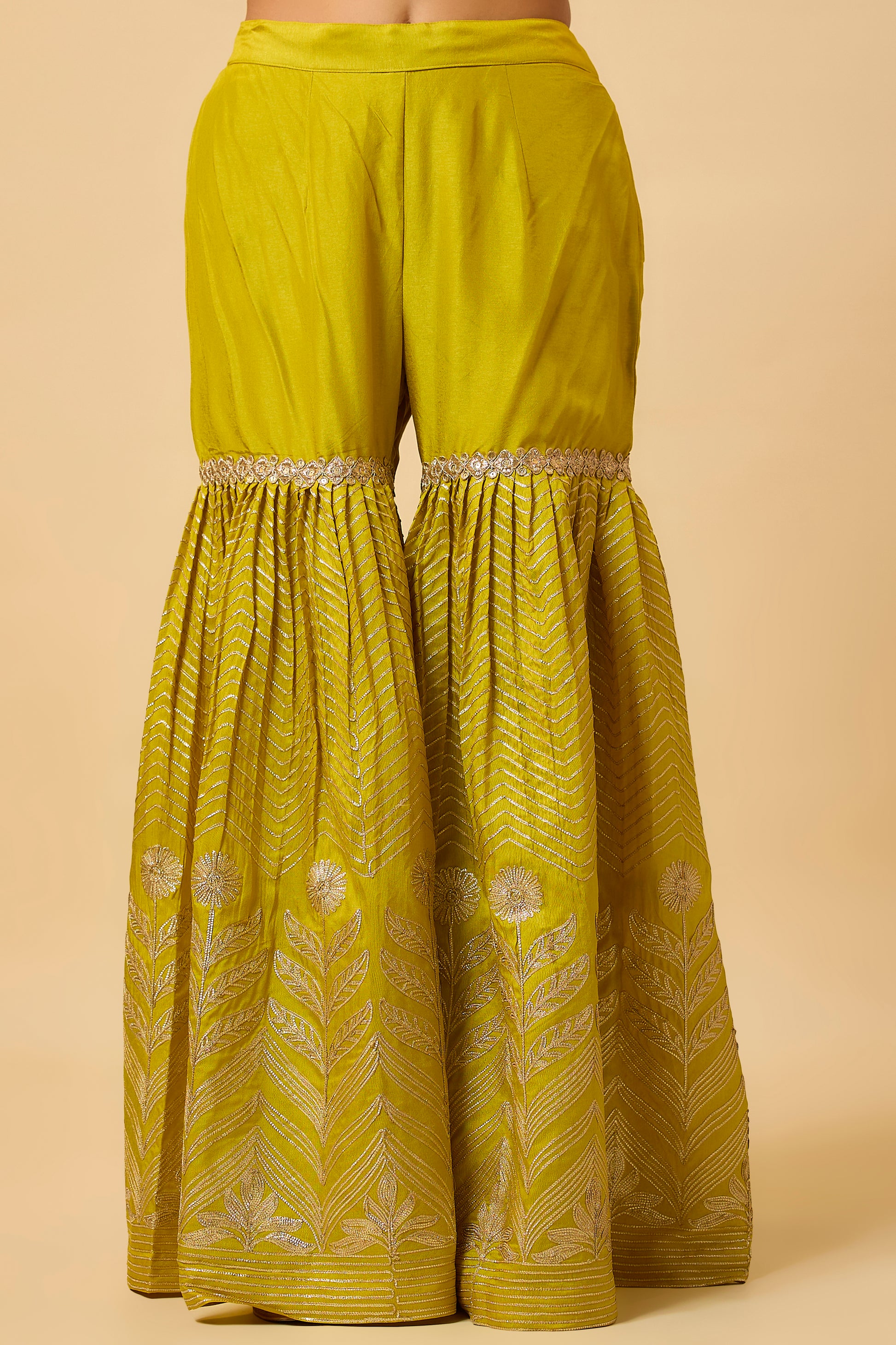 Nooraniyah -Kurta, Pant and Dupatta - Mustard Yellow