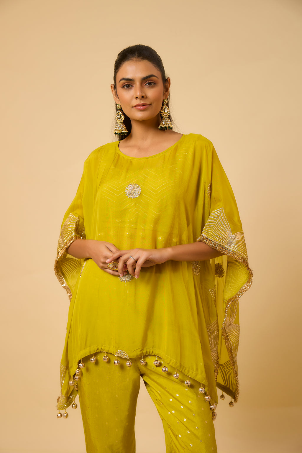 Dilruba - Cape, Pants and Blouse - Mustard Yellow