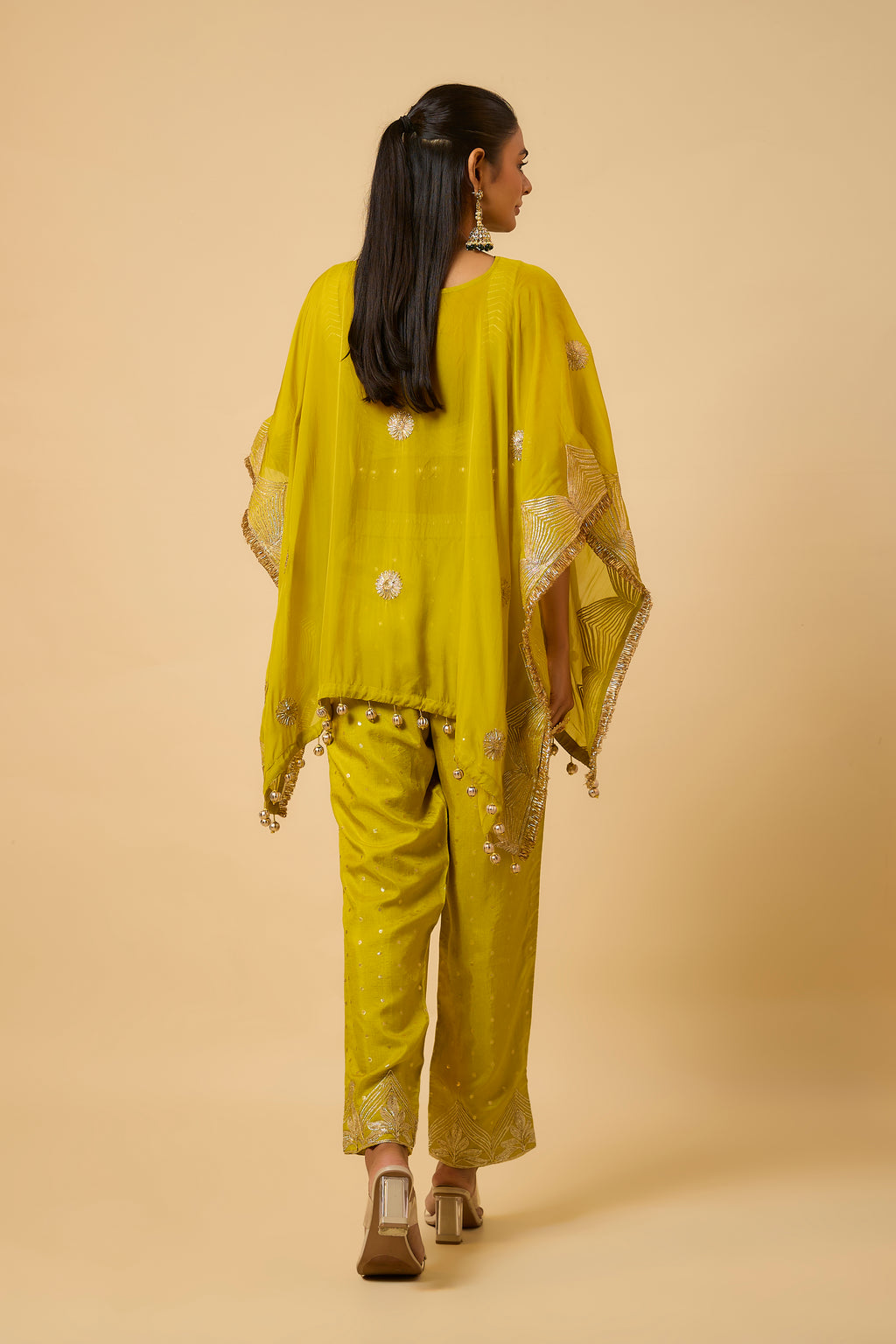 Dilruba - Cape, Pants and Blouse - Mustard Yellow