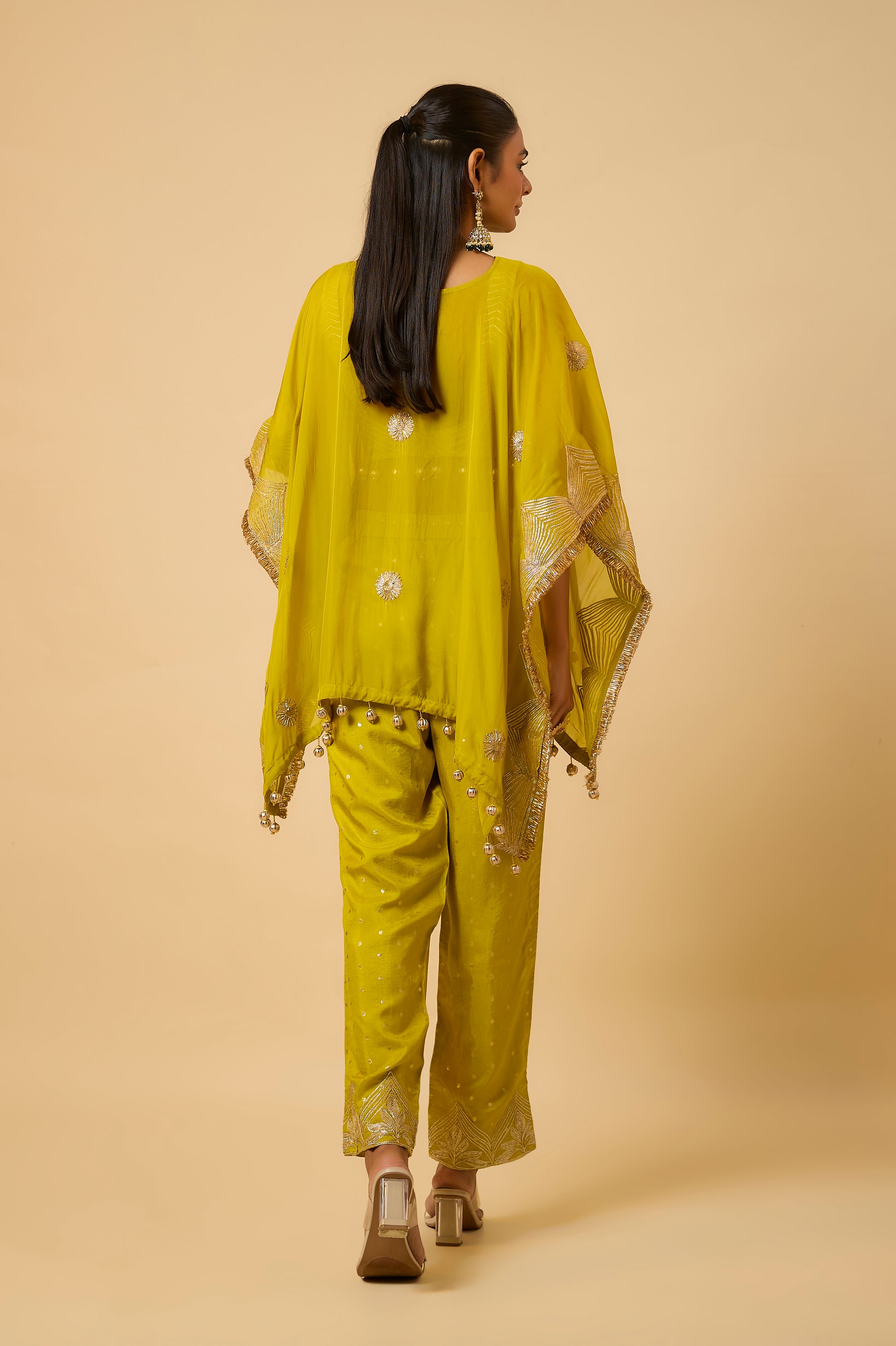 Dilruba - Cape, Pants and Blouse - Mustard Yellow