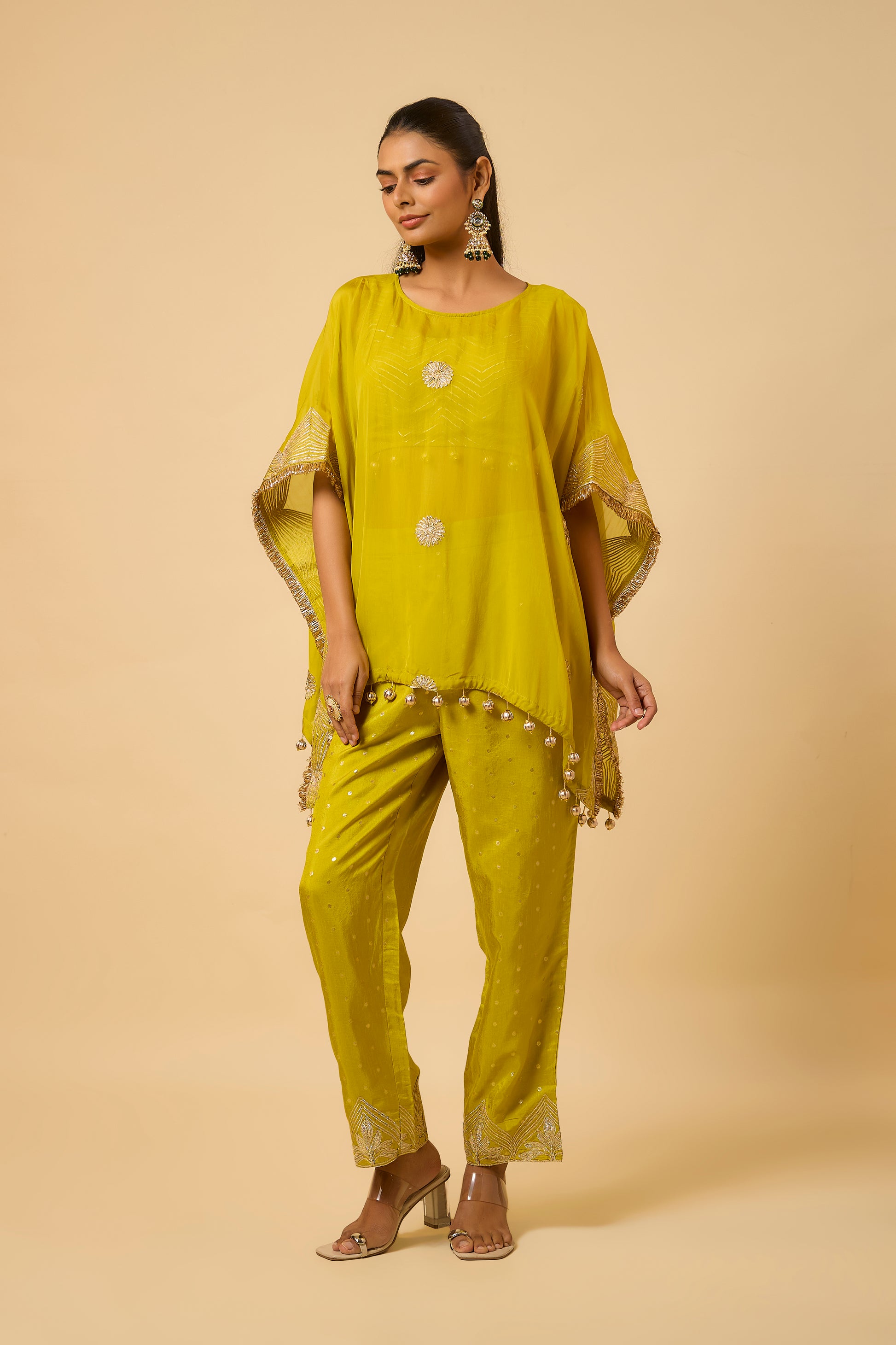 Dilruba - Cape, Pants and Blouse - Mustard Yellow